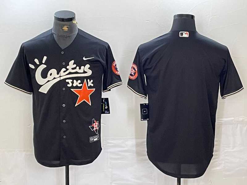 Men%27s Houston Astros Blank Black Cactus Jack Vapor Premier Stitched Baseball Jersey